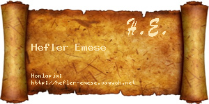 Hefler Emese névjegykártya